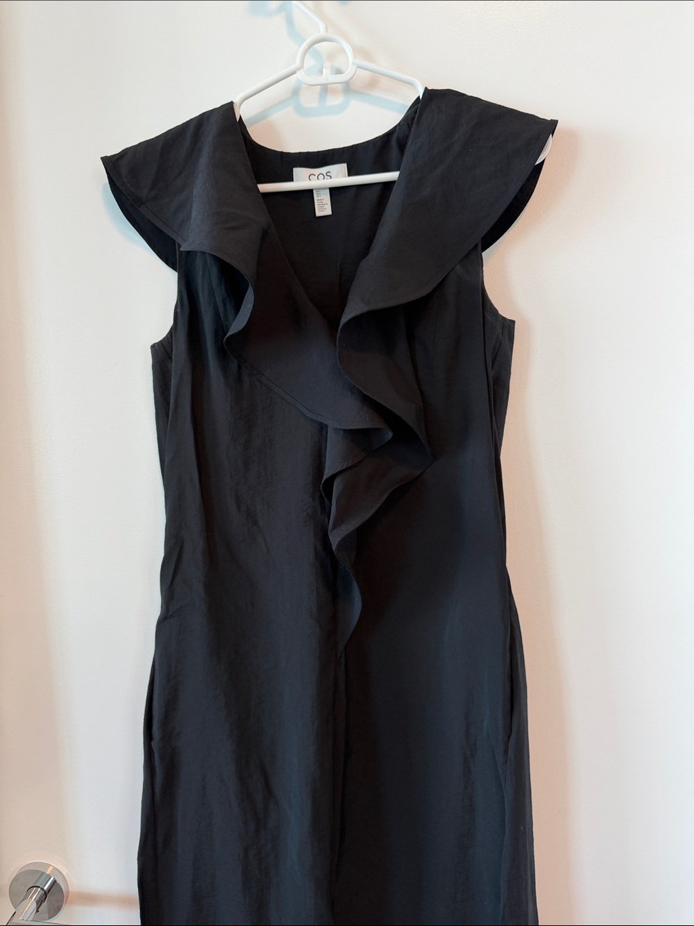 COS Black Maxi Dress with Ruffle Front - Picture 4 of 4